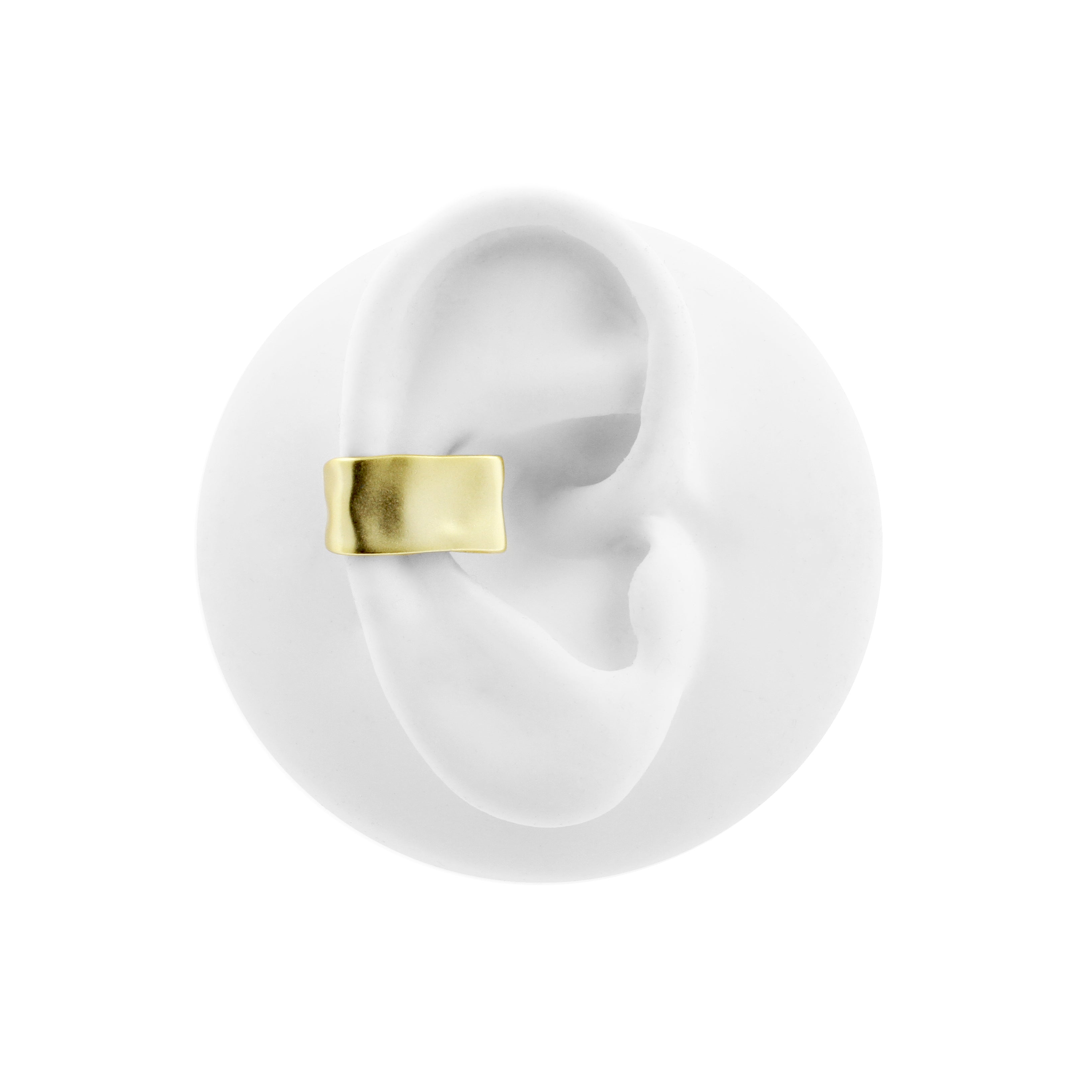 925 Zilver Oor Cuff - Flat Wide Goud