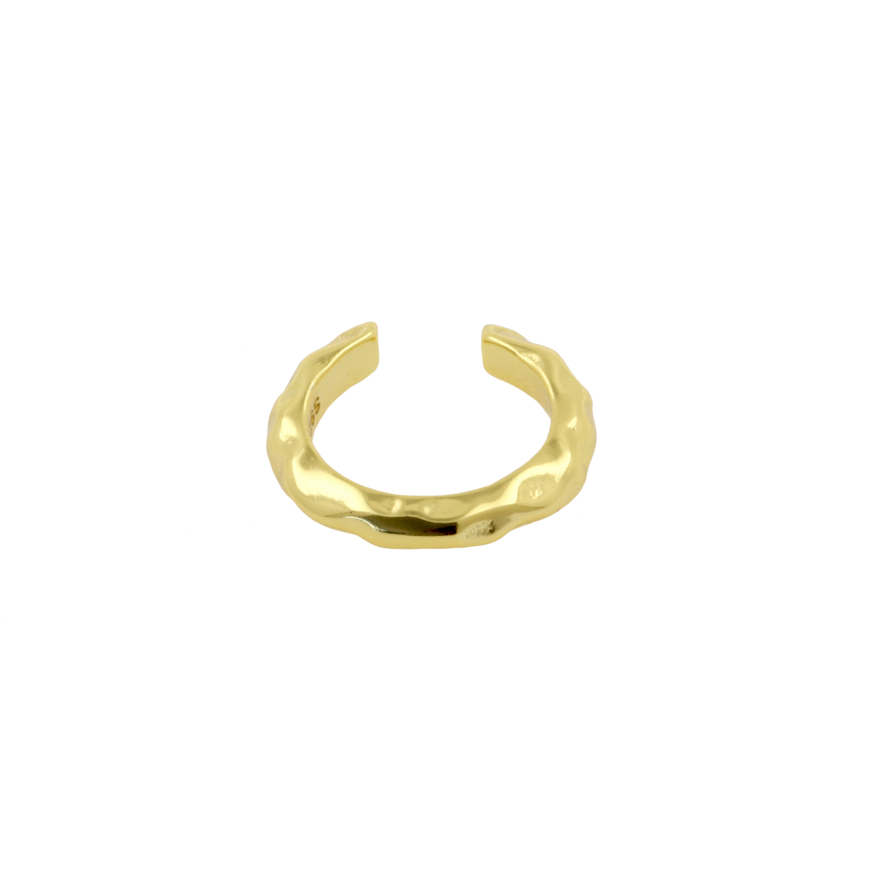 925 Zilver Oor Cuff - Organic Ring Goud