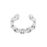 925 Silver Ear Cuff - Square Chain - Silver