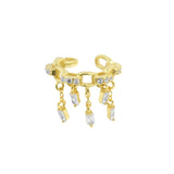 925 Silver Ear Cuff - Jewel Chain - Gold