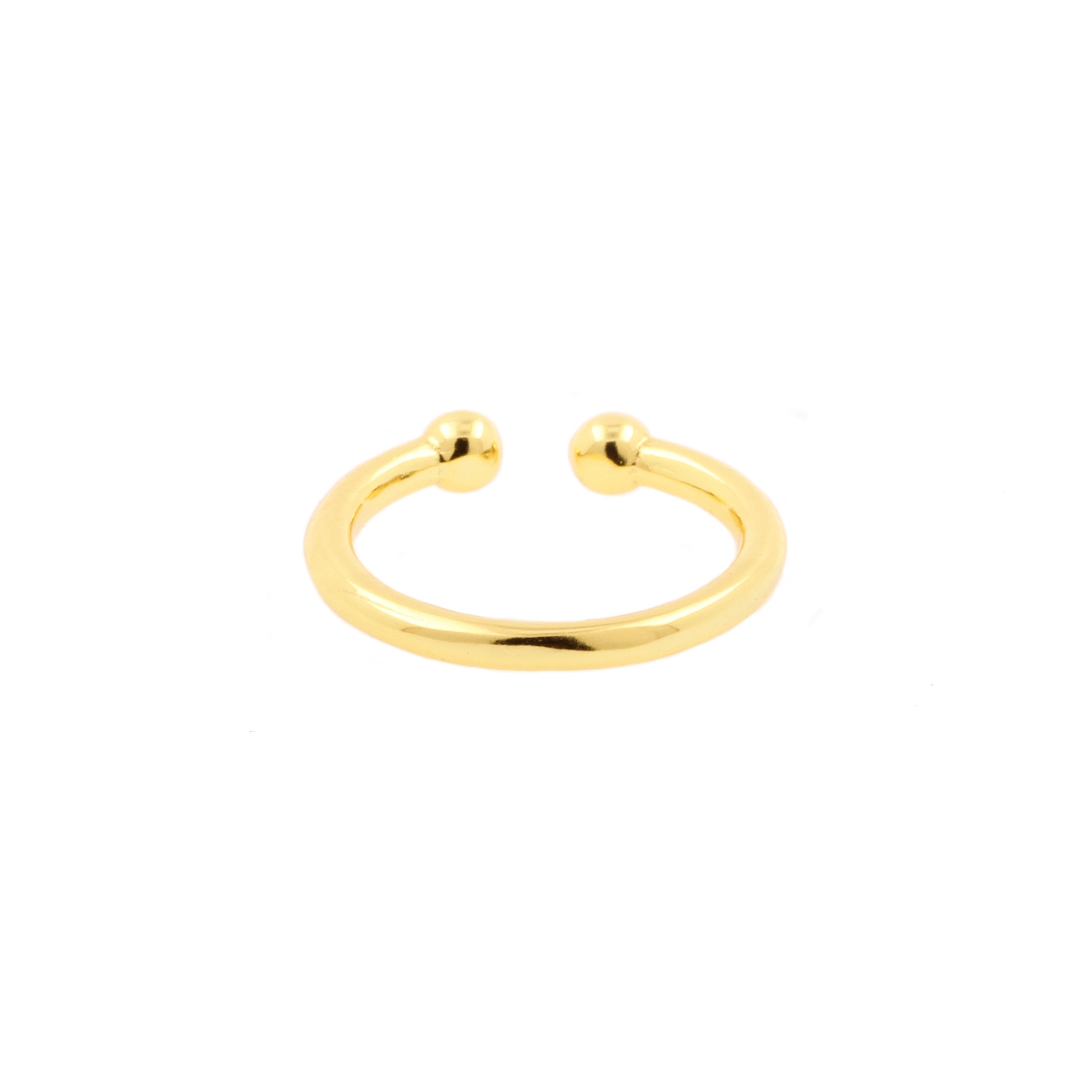 925 Zilver Slip-On Cuff Ring Goud
