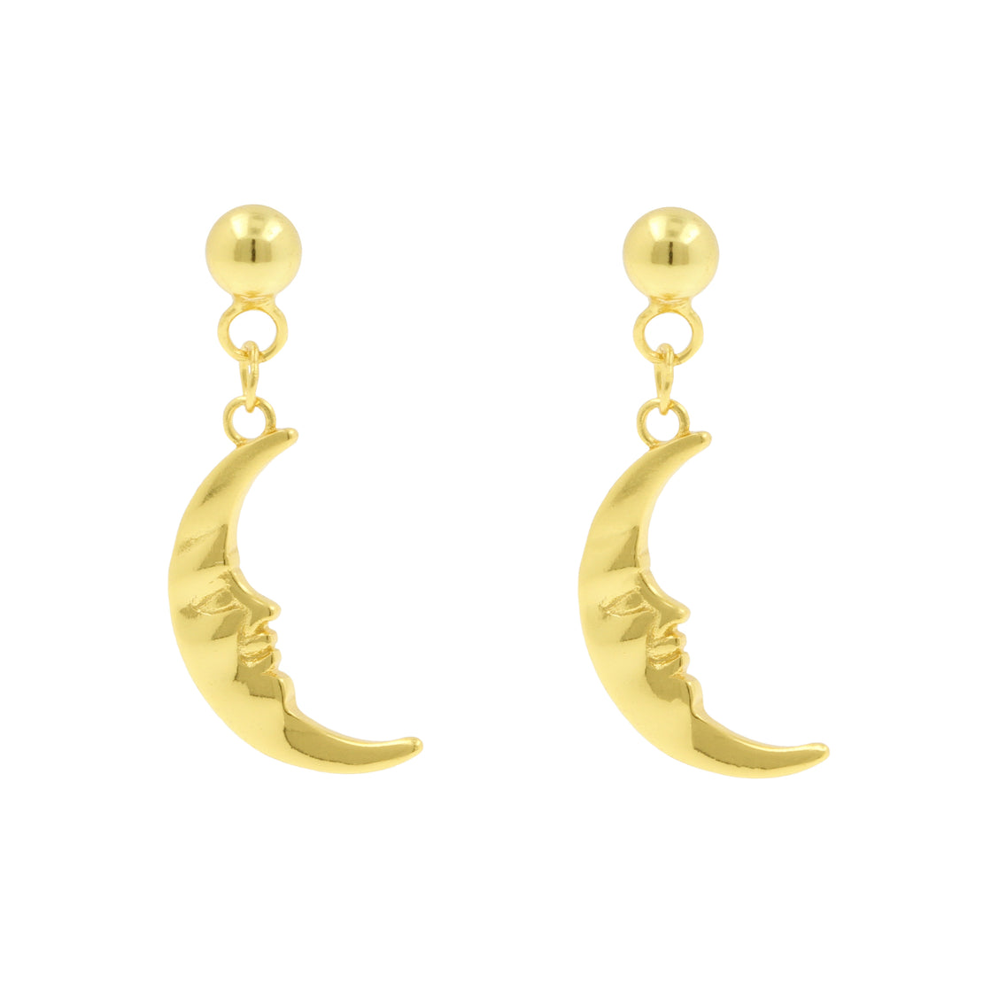 925 Zilver Oorsteker Hangers - Moon Goud