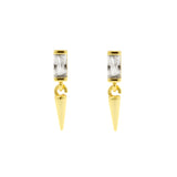 925 Silver Earstud Hangers - Gem Stud Gold