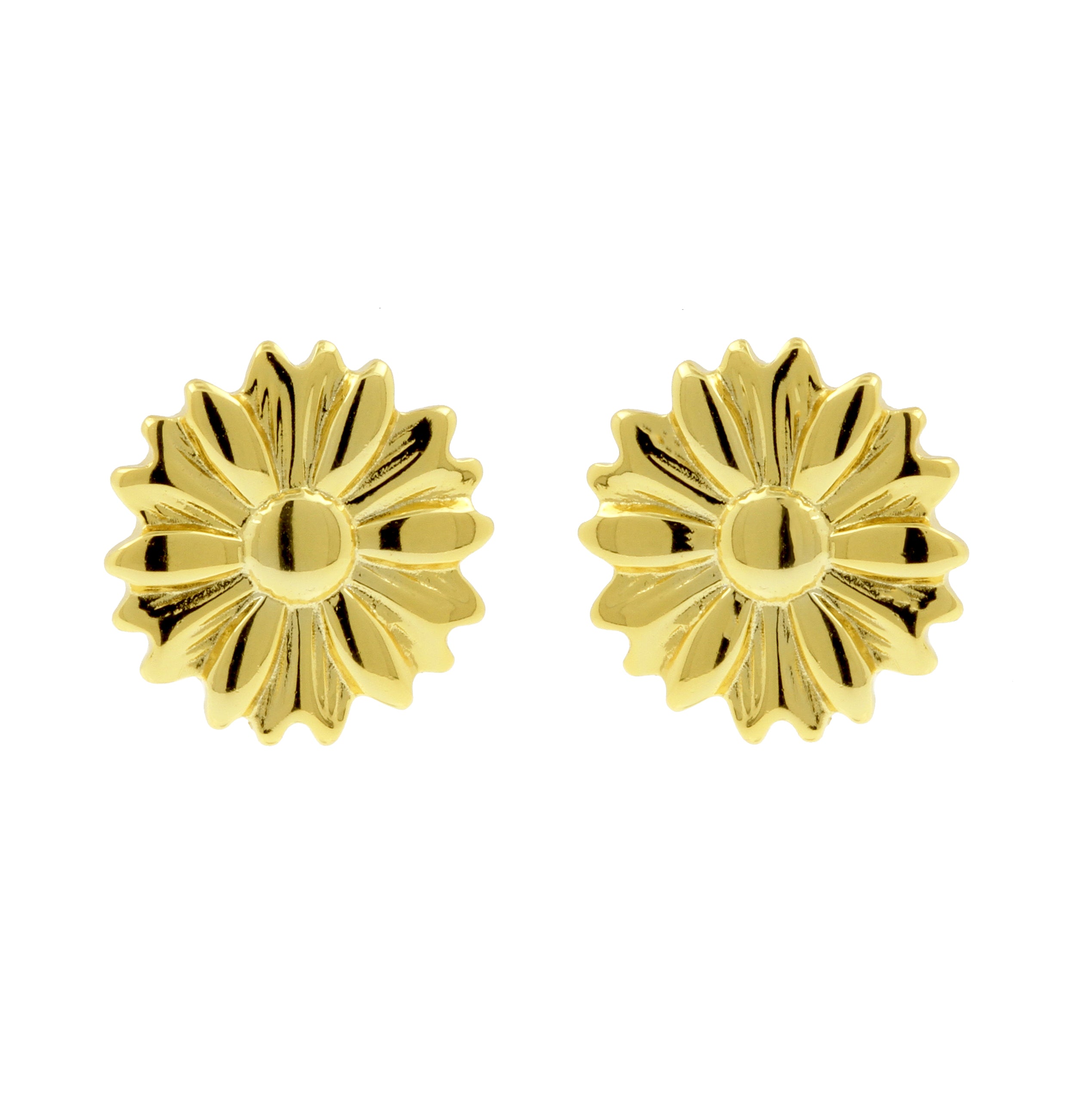 925 Silver Earstuds - Daisy Gold