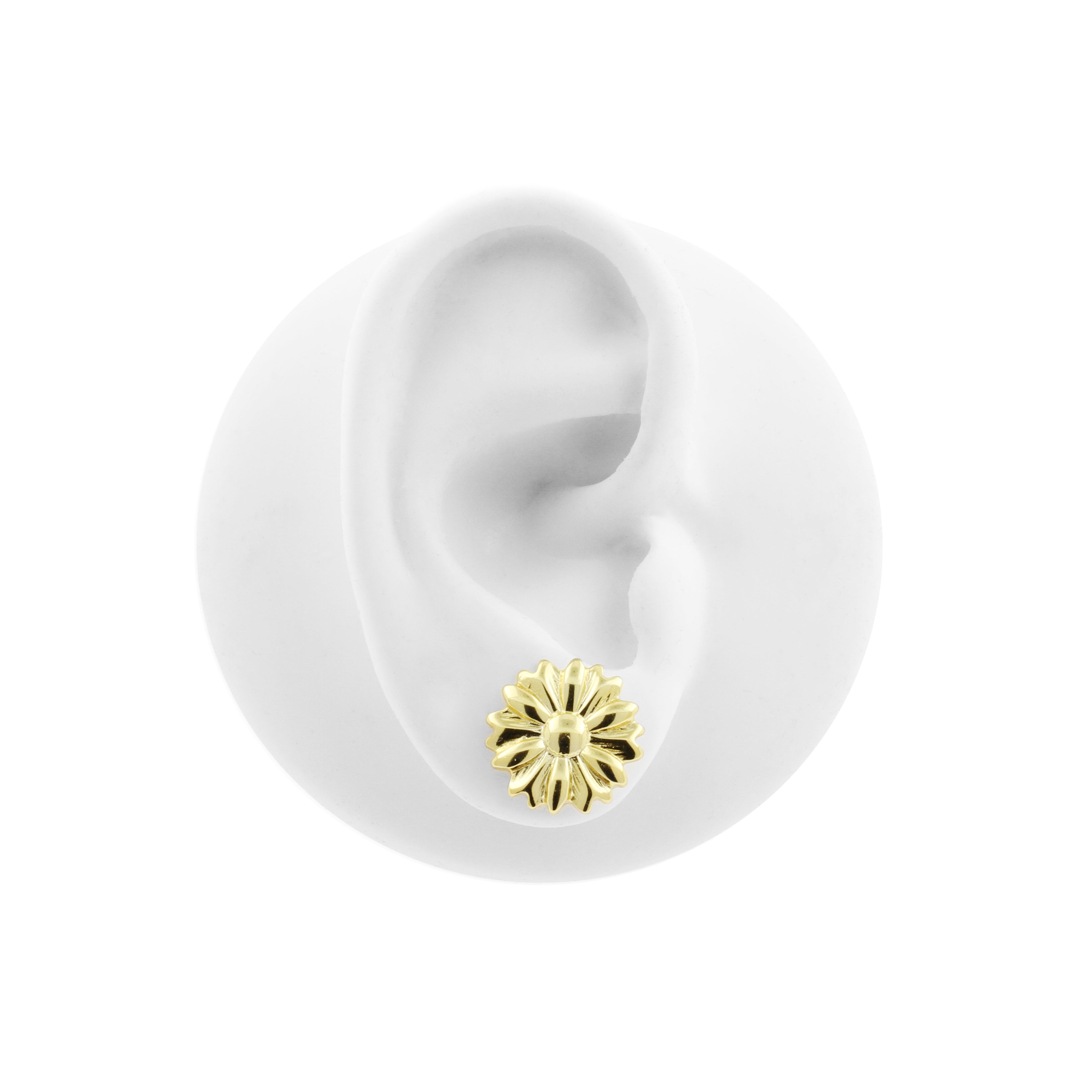 925 Silver Earstuds - Daisy Gold