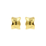 925 Silver Ear Studs - Bangle Wavy - Gold