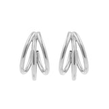 925 Silver Ear Studs - Hoops Triple - Silver