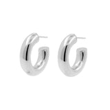 925 Silver Ear Studs - Hoops Solid - Silver