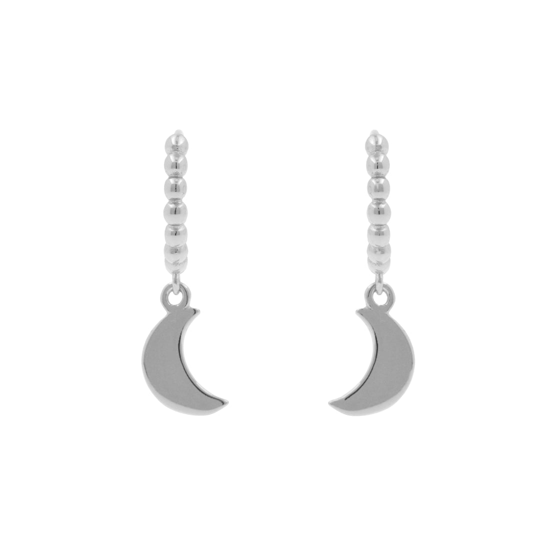 925 Silver 925 Silver Ear Hoops - Moon Silver