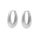 925 Zilver Oorringen - Ellips Mat Zilver