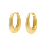 925 Zilver Oorringen - Ellips Mat Goud