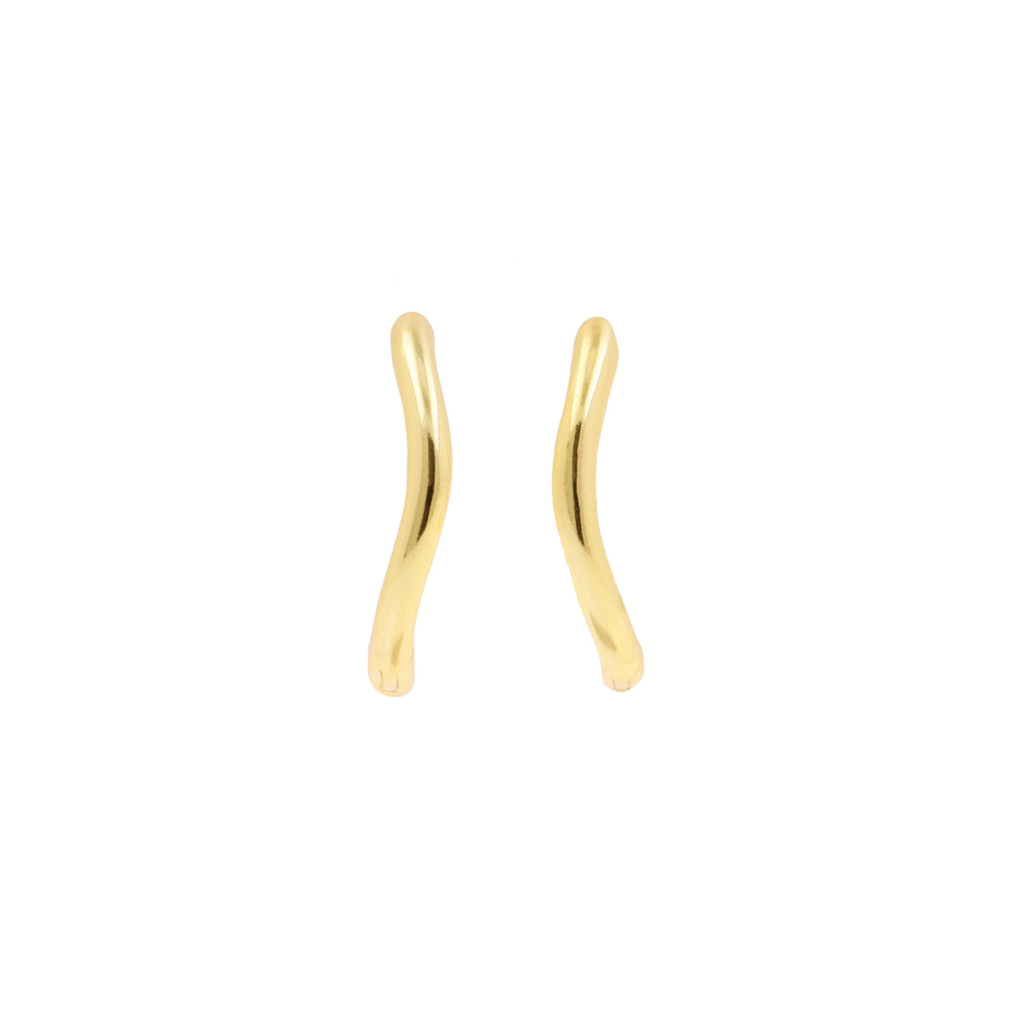 925 Silver 925 Silver Ear Hoops - Wave Gold