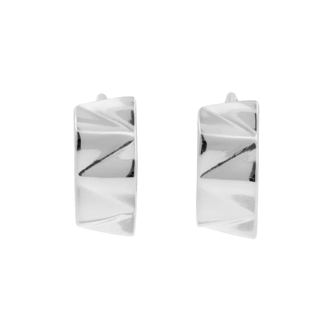 925 Zilver Oorringen - Pyramide Bangle Zilver