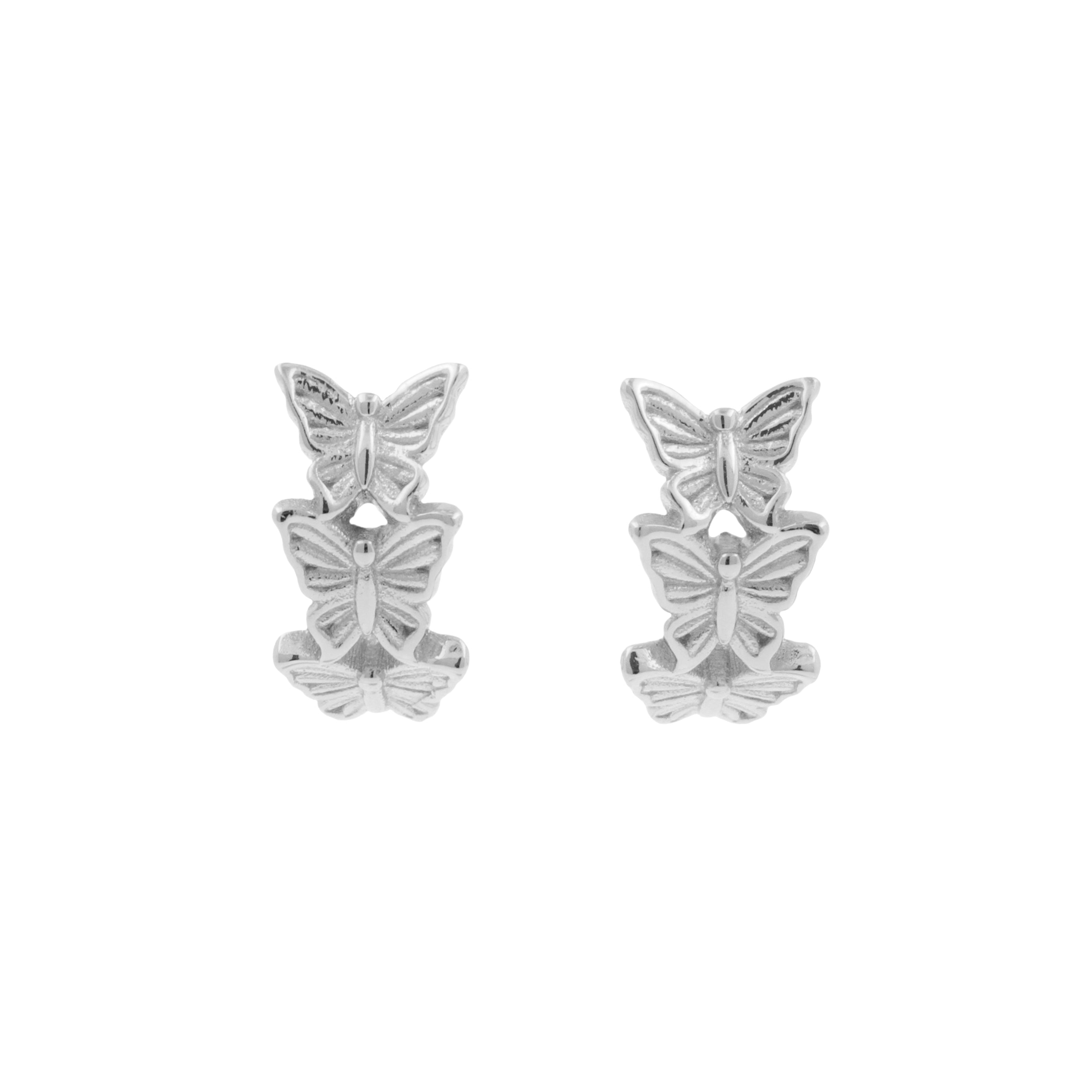 925 Zilver Oorringen - Vlinders Zilver