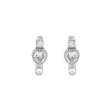 925 Zilver Oorringen - Zirkonia Hartje Zilver