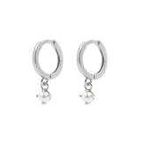 925 Zilver Oorringen - Parel Hanger Zilver