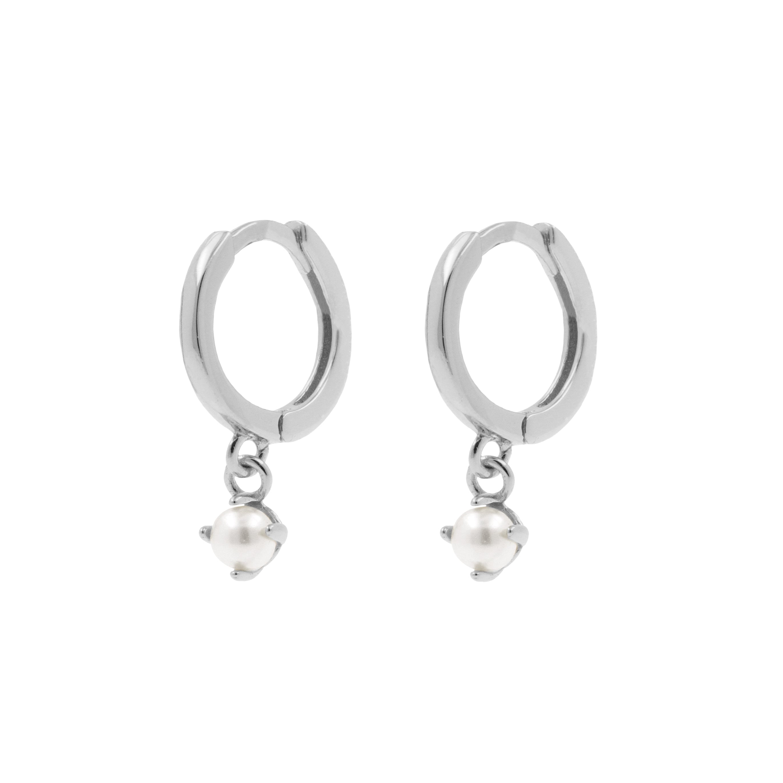 925 Zilver Oorringen - Parel Hanger Zilver