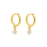 925 Zilver Oorringen - Parel Hanger Goud