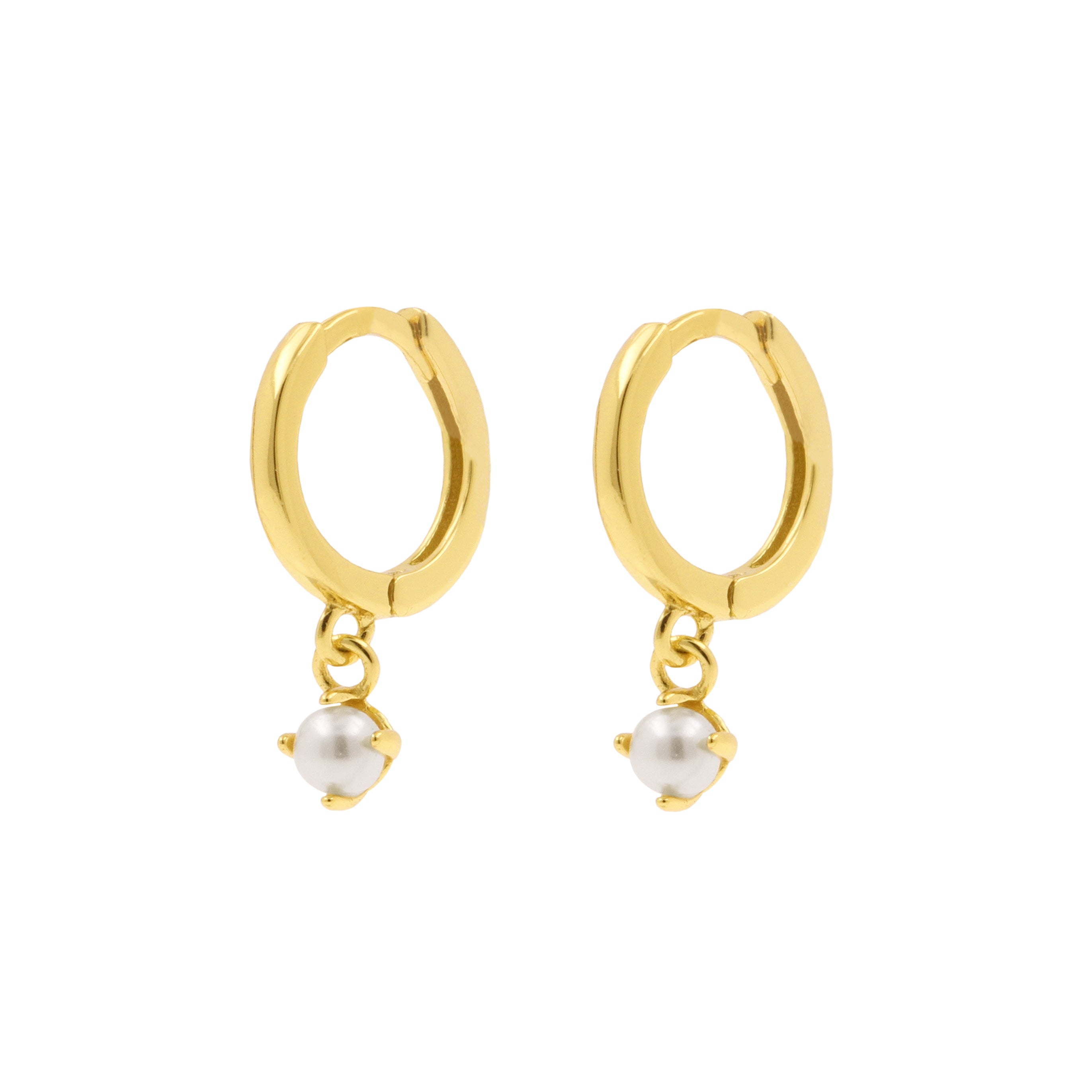 925 Zilver Oorringen - Parel Hanger Goud