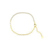 925 Silver Bracelet With Square Zirconia Gems Gold