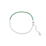925 Zilver Armband Met Vierkante Zirkonia Steentjes Zilver