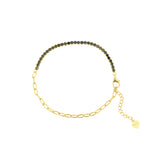 925 Zilver Armband Met Vierkante Zirkonia Steentjes Goud