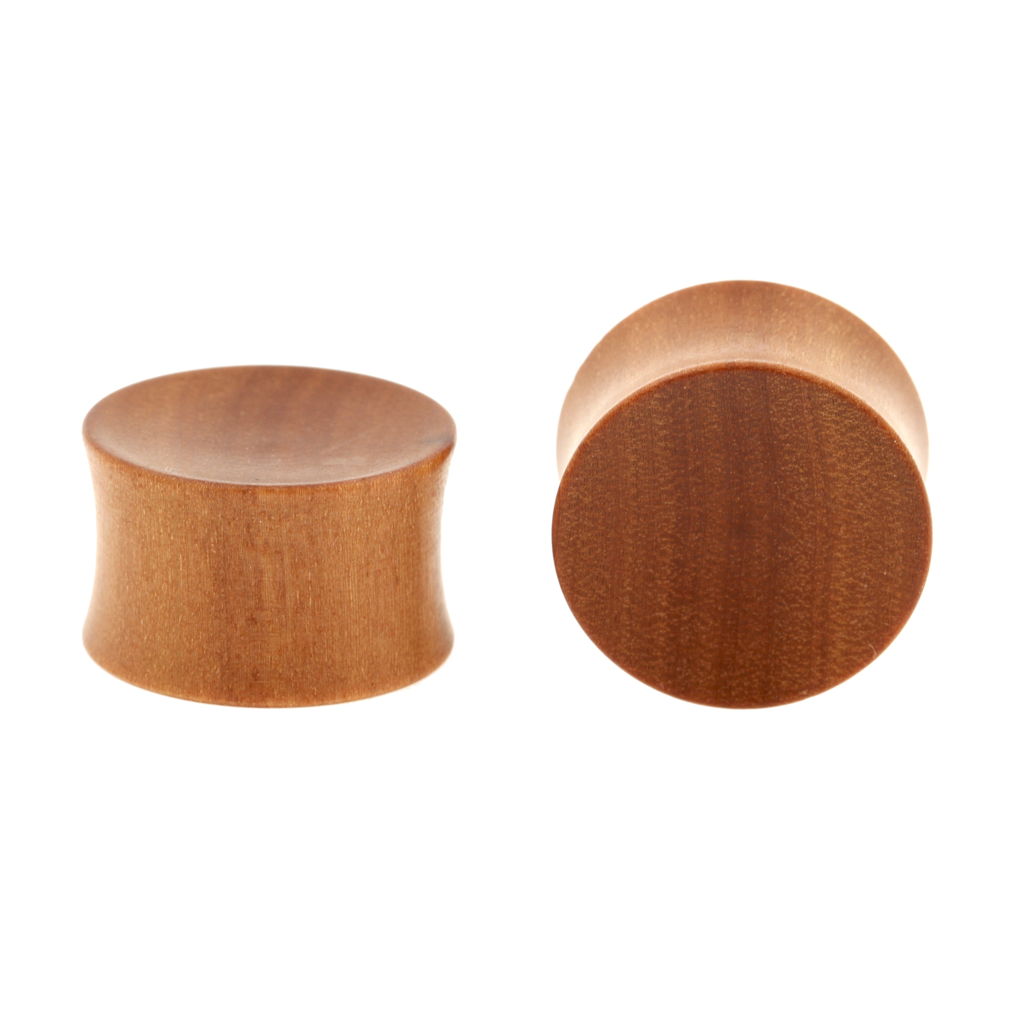 Houten Concave Plug - Sawo Roodbruin