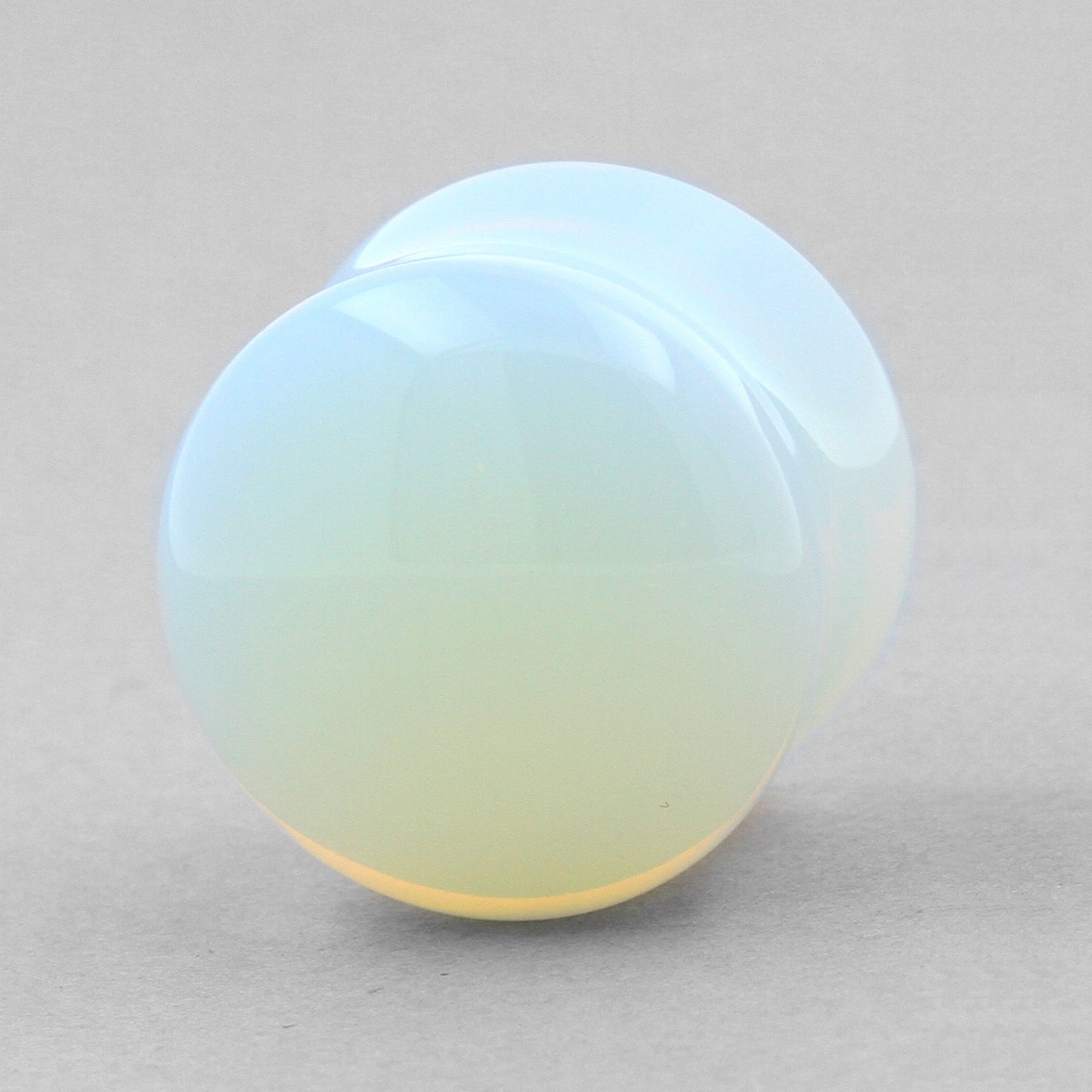 Stone Double Flared Opalite Plug White Opal