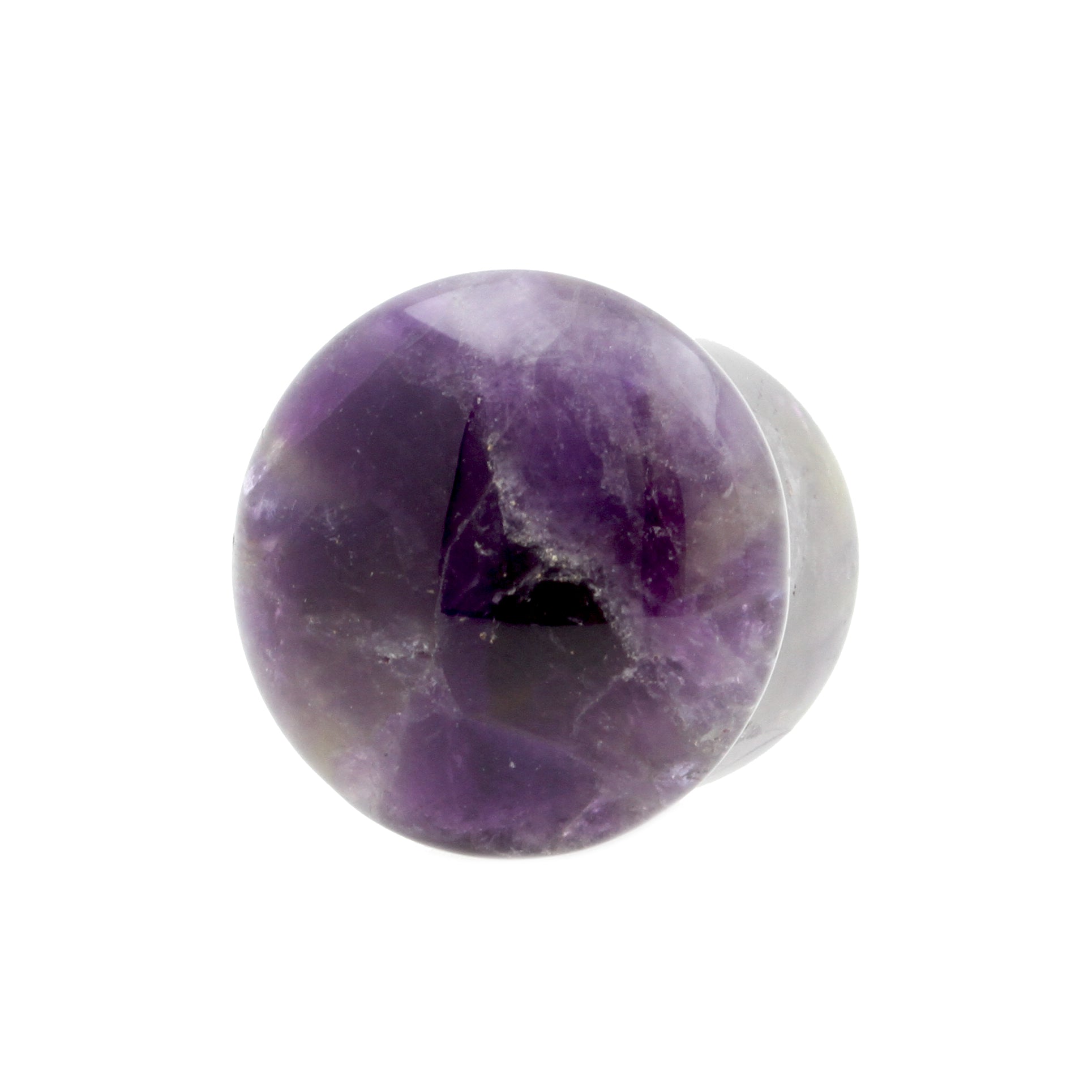 Stone Single Flared Amethyst Plug Purple