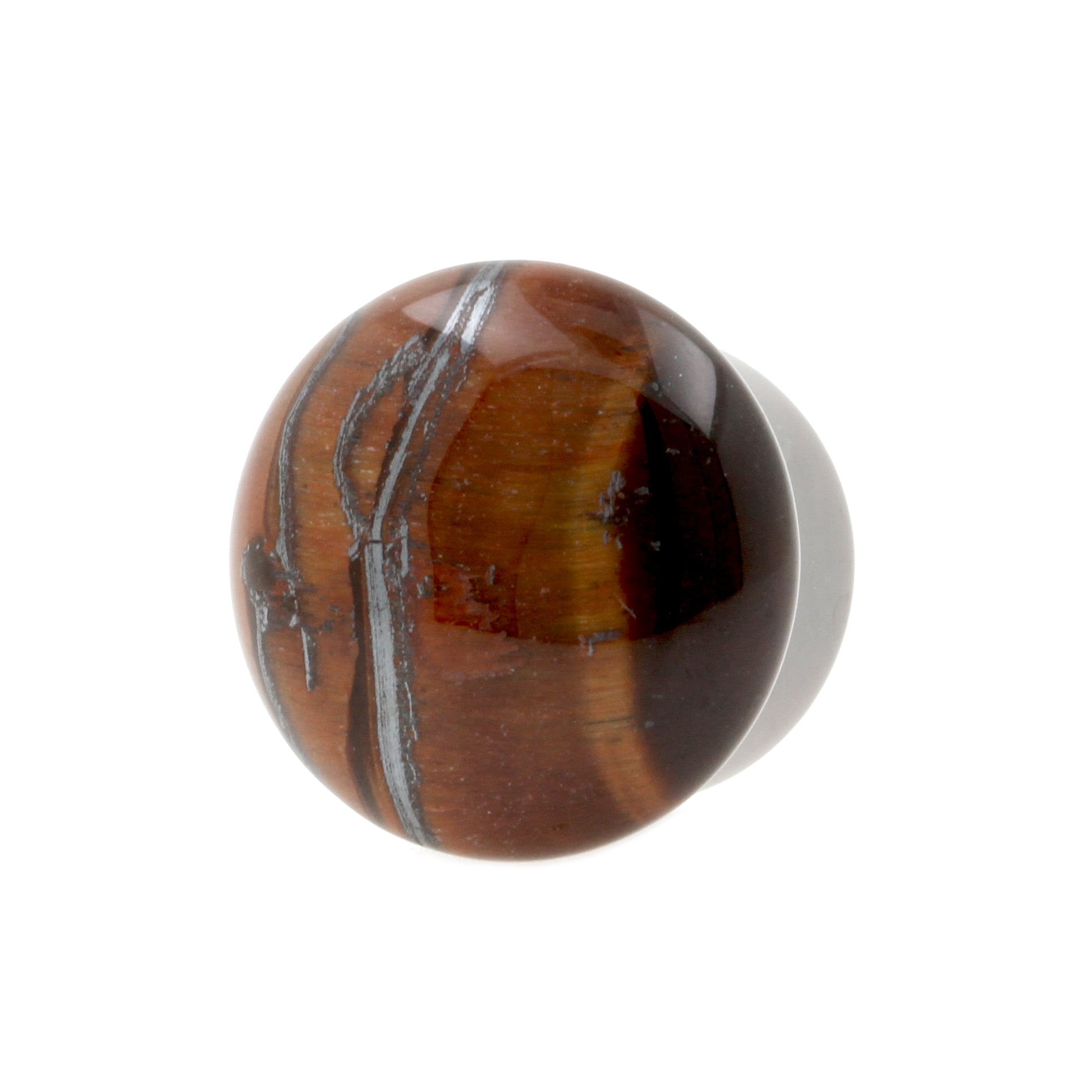 Stone Single Flared Red Tiger's Eye Plug Dark Red