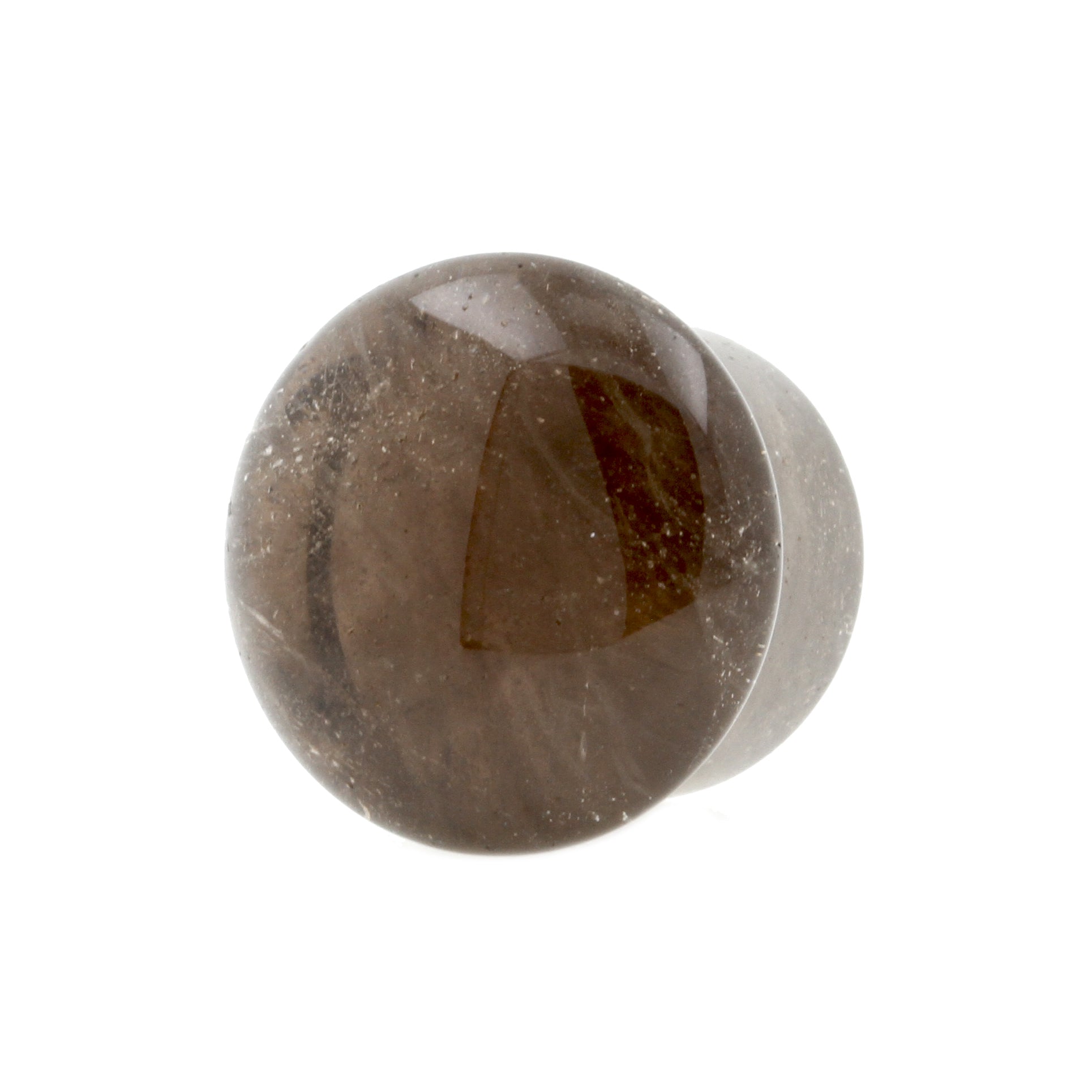 Stone Single Flared Smokey Quartz Plug Smokey Grey