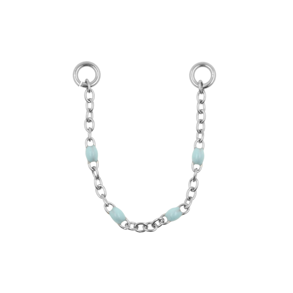 Surgical Steel Piercing Chain - Enamel Aqua