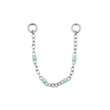 Chirurgisch Stalen Piercing Ketting - Emaille Aqua
