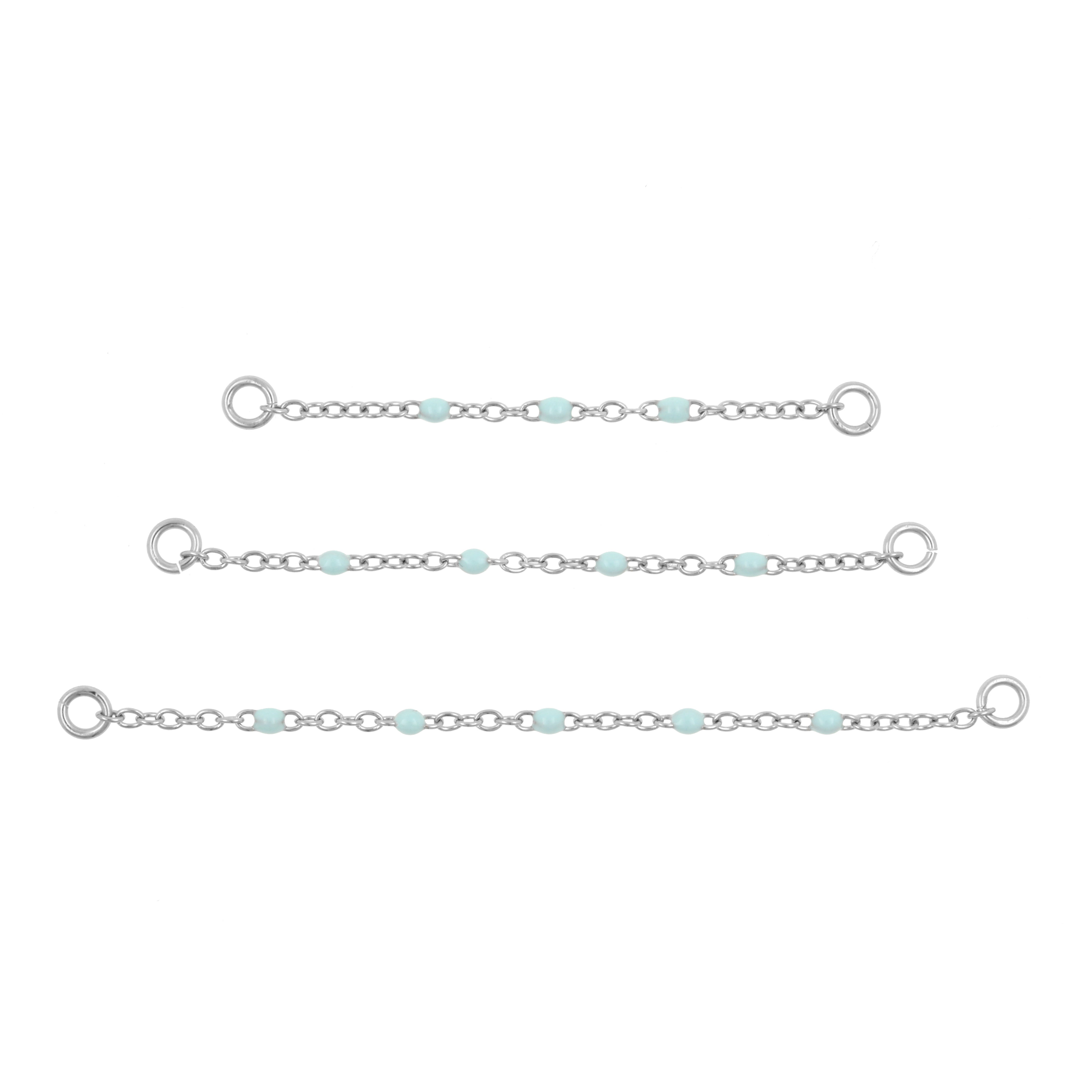 Chirurgisch Stalen Piercing Ketting - Emaille Aqua