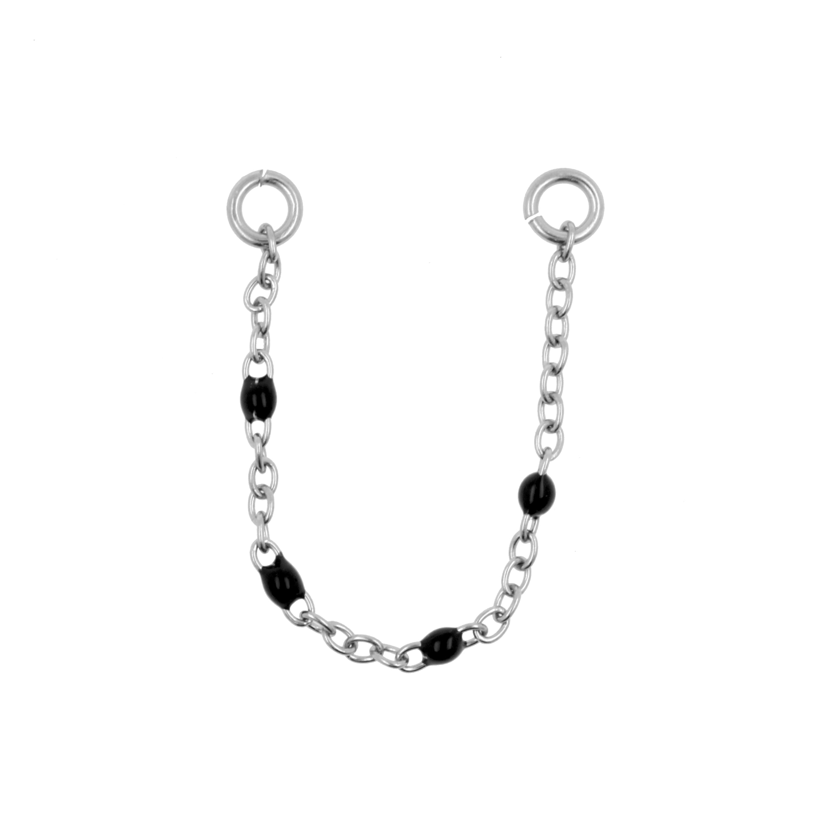 Chirurgisch Stalen Piercing Ketting - Emaille Zwart