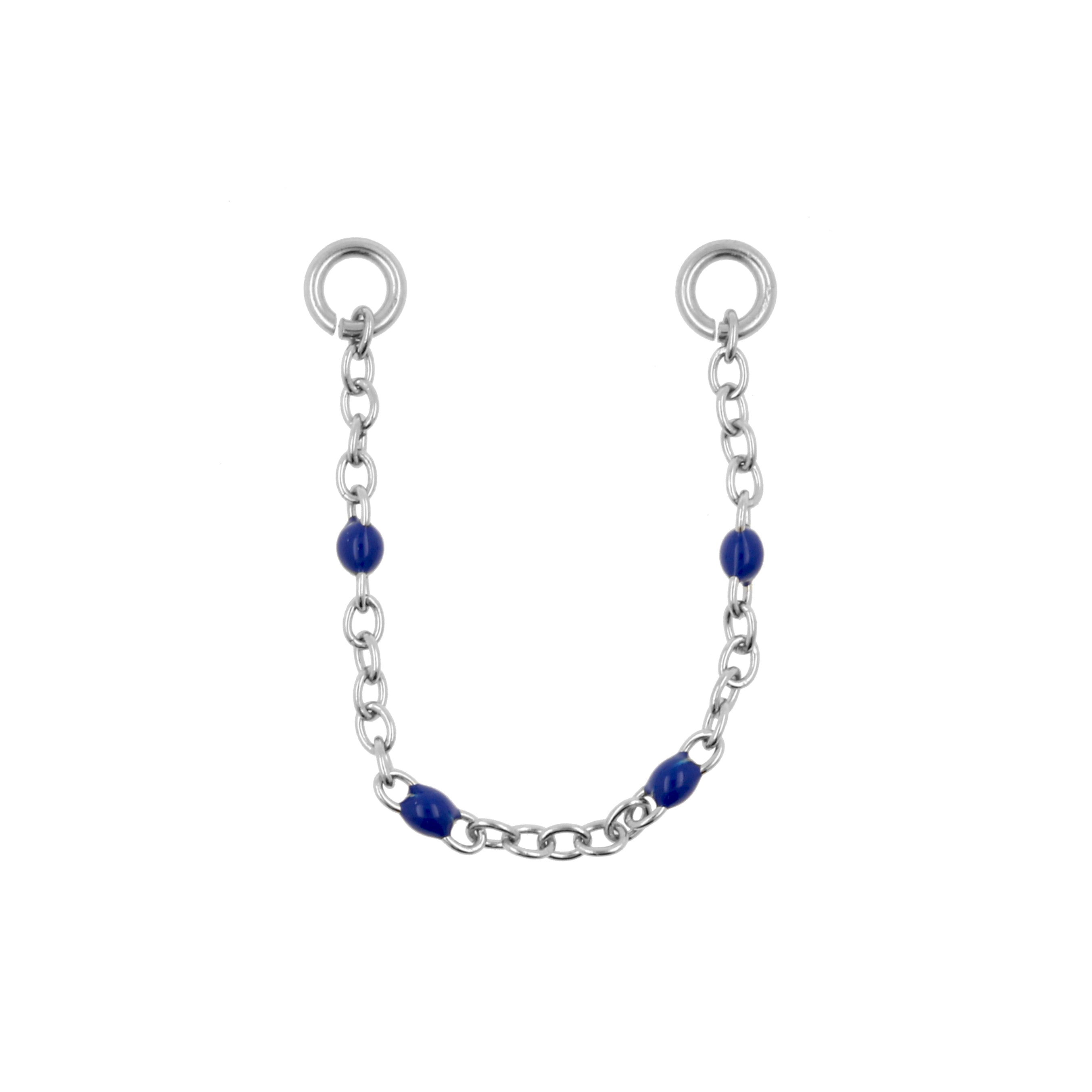 Chirurgisch Stalen Piercing Ketting - Emaille Donkerblauw