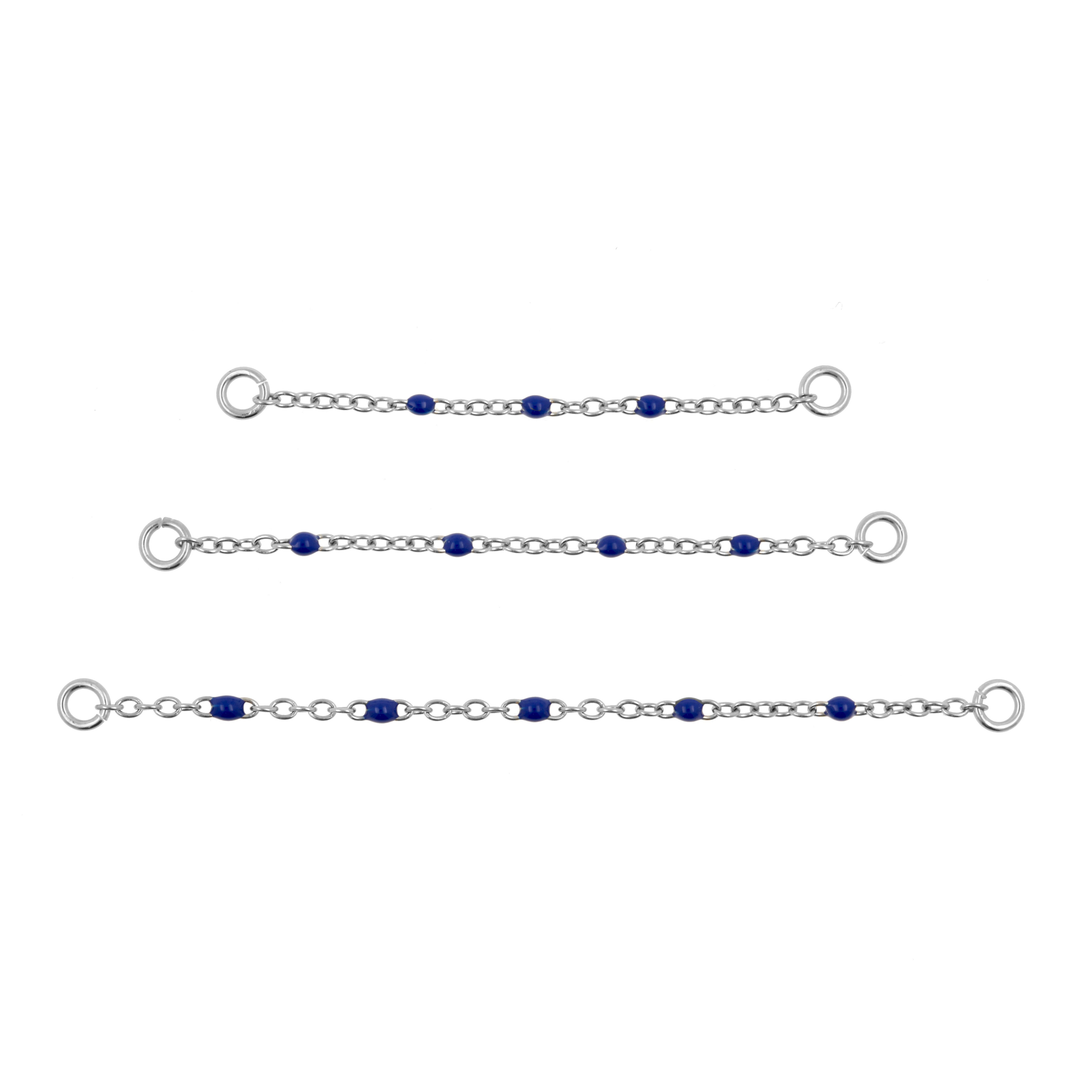 Chirurgisch Stalen Piercing Ketting - Emaille Donkerblauw