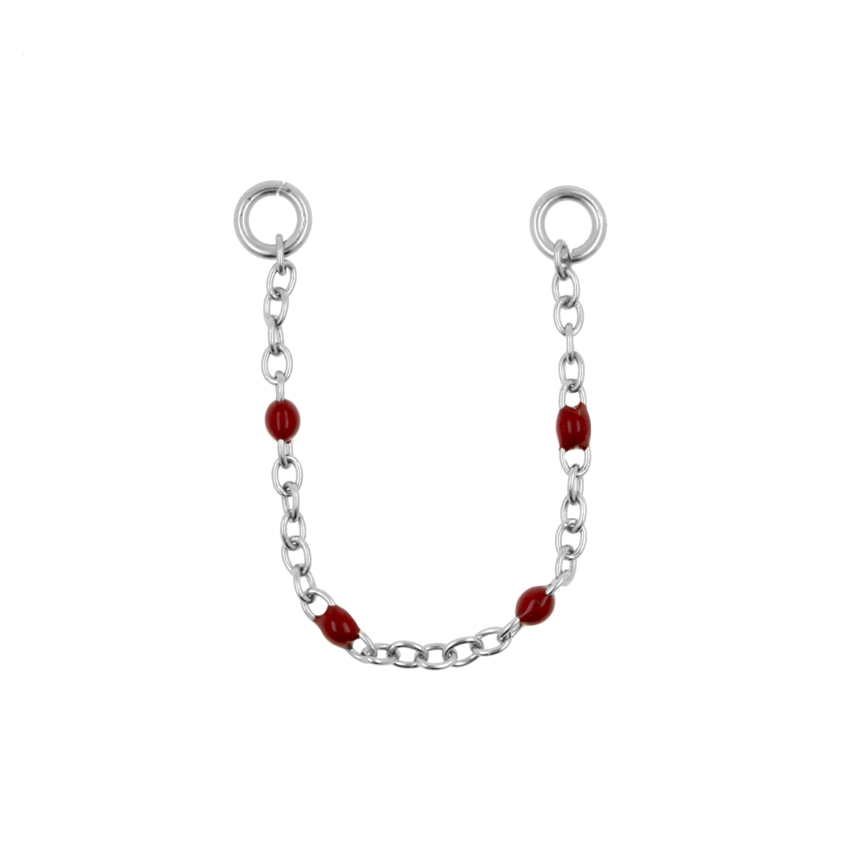 Chirurgisch Stalen Piercing Ketting - Emaille Donkerbrood