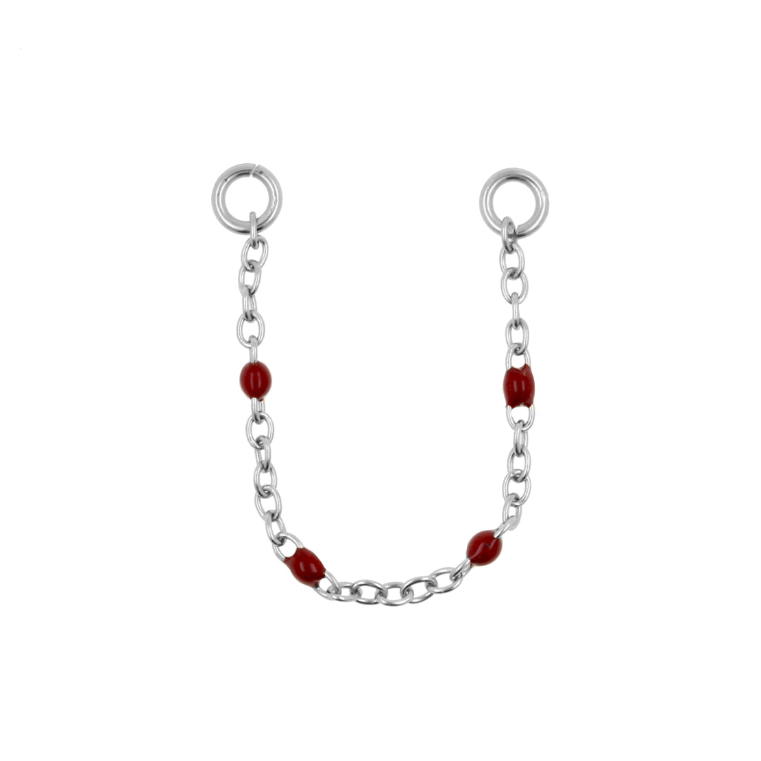 Chirurgisch Stalen Piercing Ketting - Emaille Donker Rood