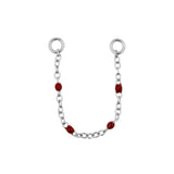Chirurgisch Stalen Piercing Ketting - Emaille Donker Rood