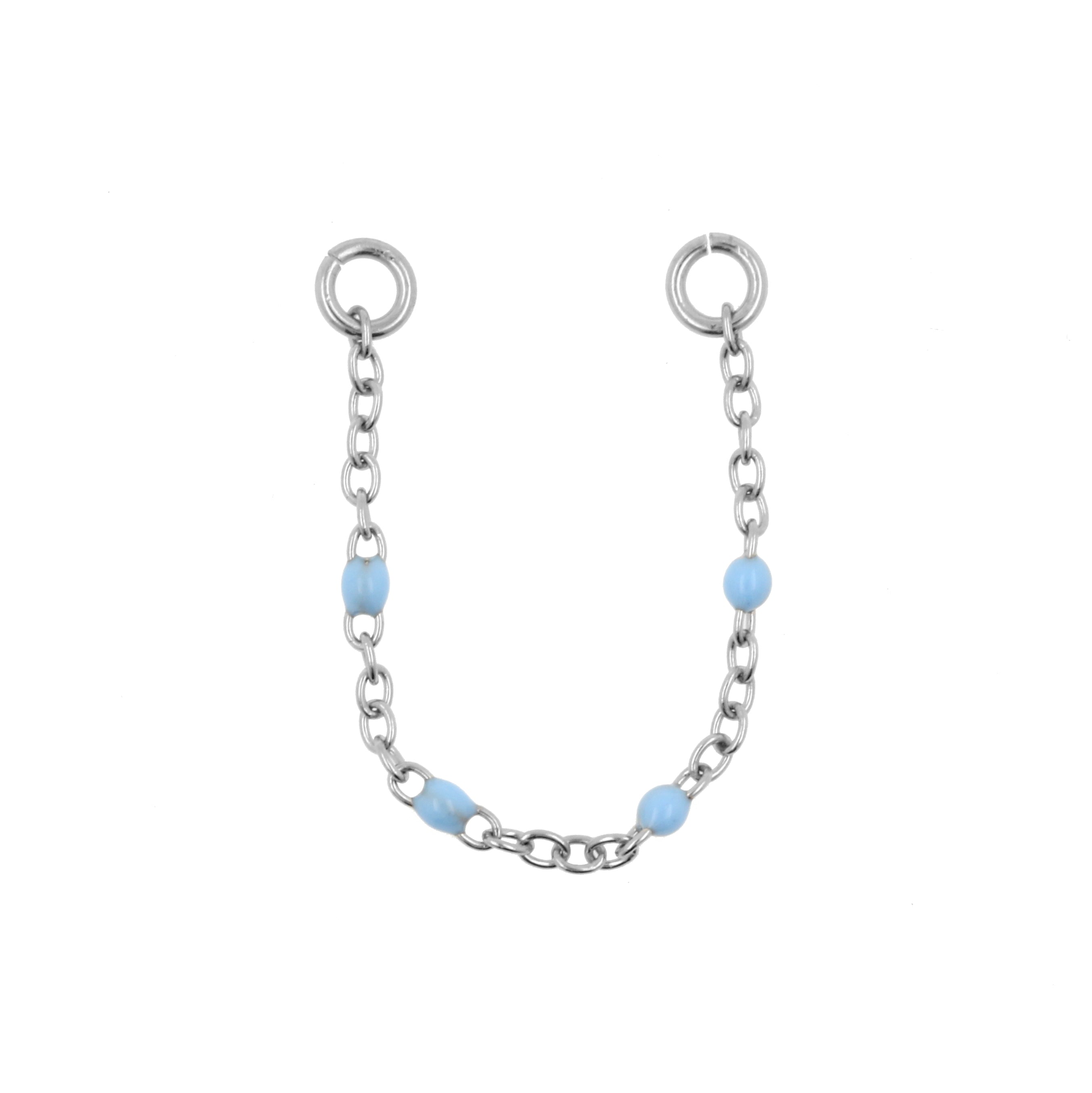 Chirurgisch Stalen Piercing Ketting - Emaille Light Blue Sapphire