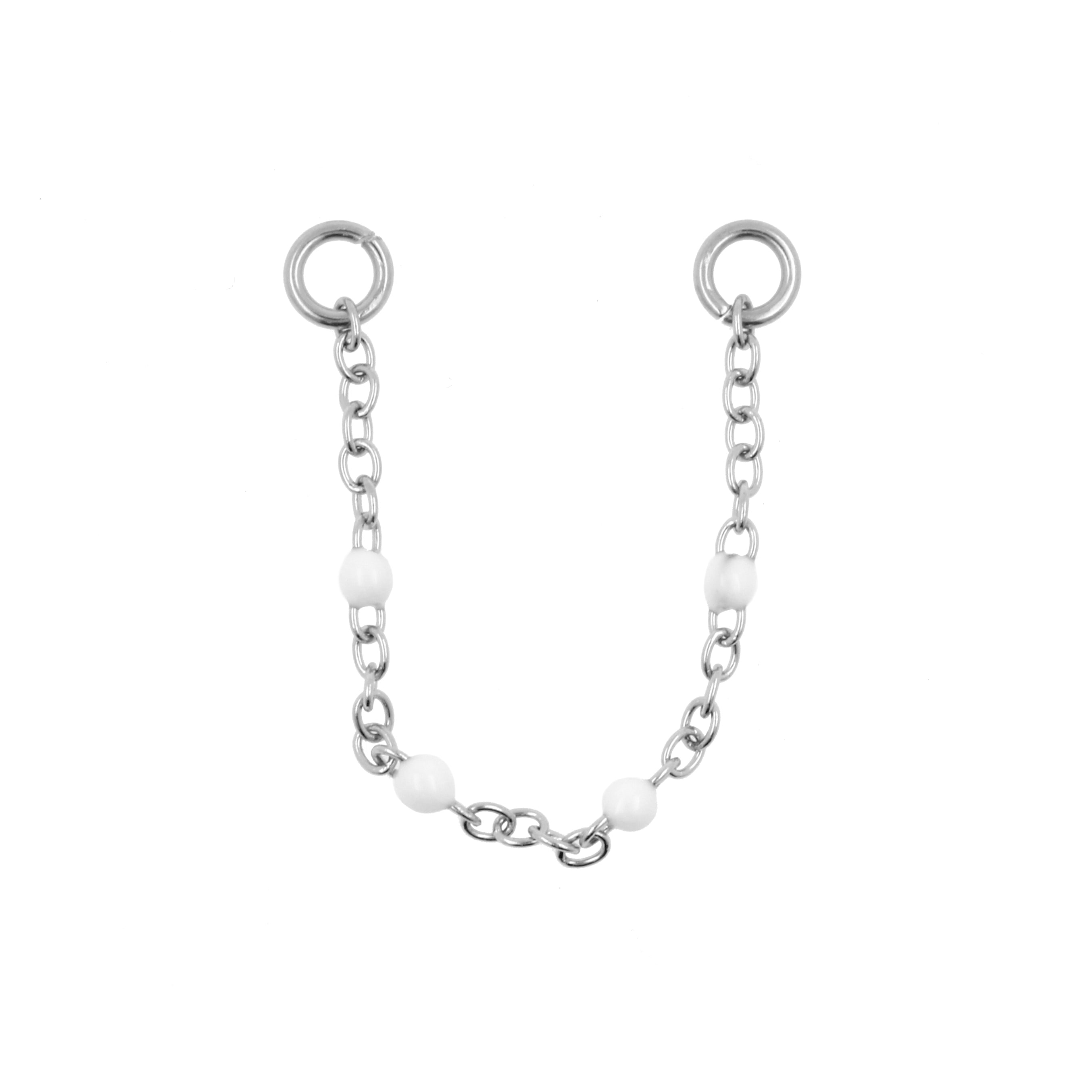 Chirurgisch Stalen Piercing Ketting - Emaille Wit