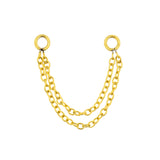 Chirurgisch Stalen Piercing Ketting - Double Goud