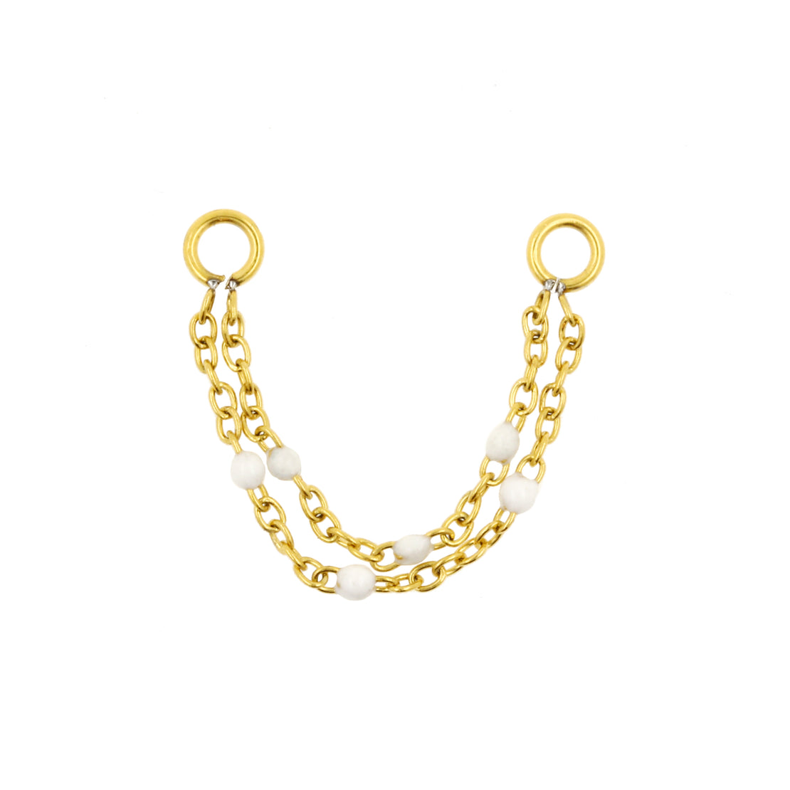 Chirurgisch Stalen Piercing Ketting - Emaille Double Goud