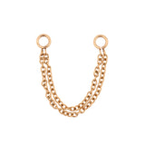 Chirurgisch Stalen Piercing Ketting - Double Rose Goud