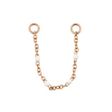 Chirurgisch Stalen Piercing Ketting - Emaille Rose Goud