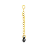 Surgical Steel Click Ring Charm Chain With Zirconia - Single Gold