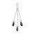 Chirurgisch Stalen Click Ring Box Chains met Ronde Zirkonia’s - Driedubbel - Goud