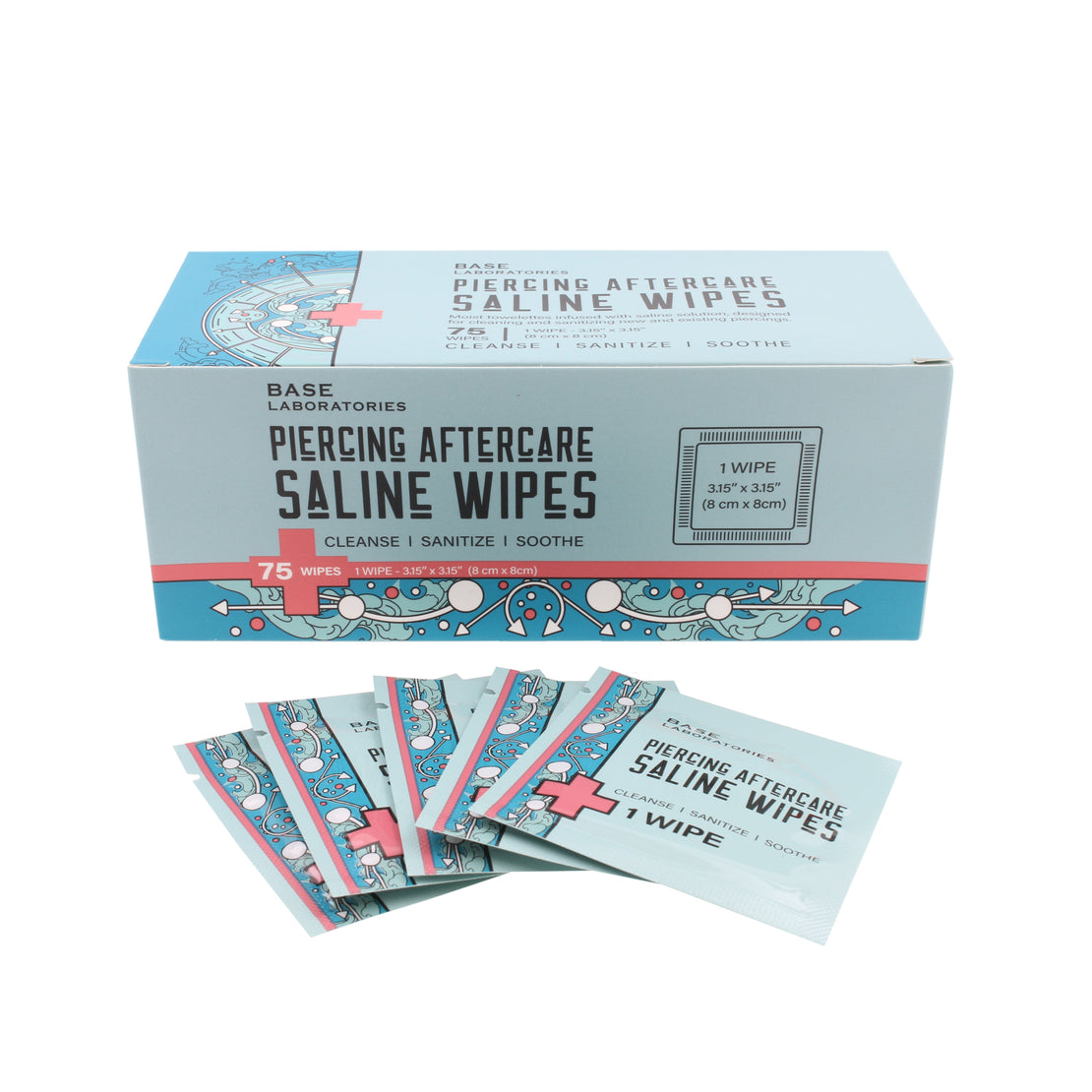 Piercing Aftercare Saline Wipes - 75 pieces