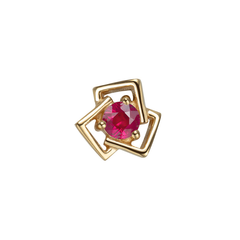 14 Karat Gold Squares With Ruby